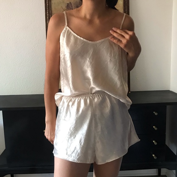 Vintage Other - Vintage bridal wedding pj shorts set ivory large